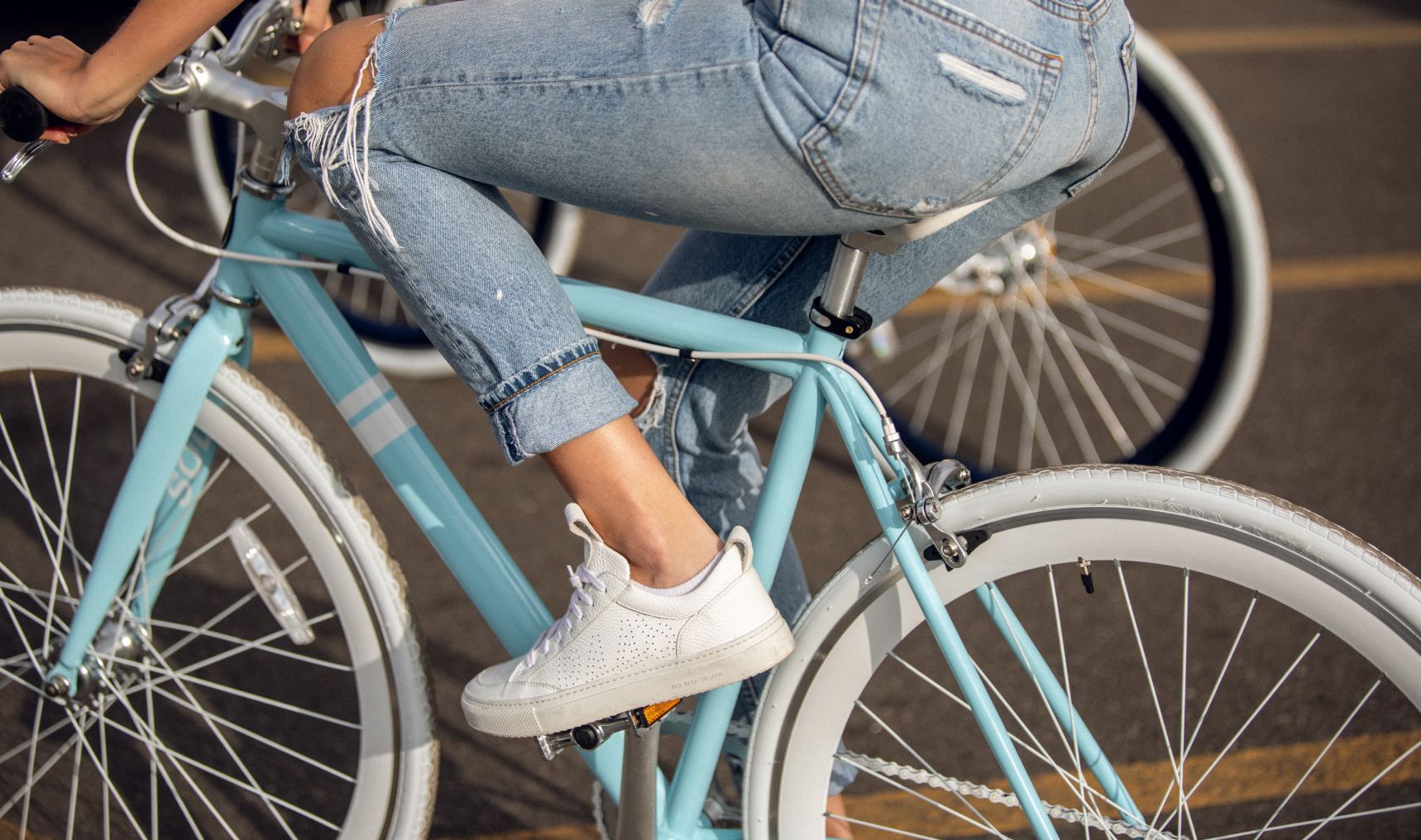 woman on a bike